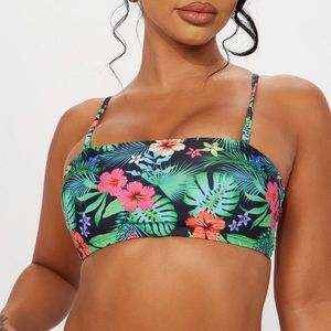 NWT floral hibiscus fashion nova bikini top 2 in 1